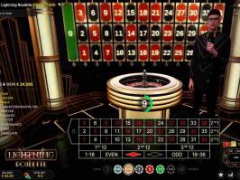 Lightning Roulette - live game with croupier at online casino