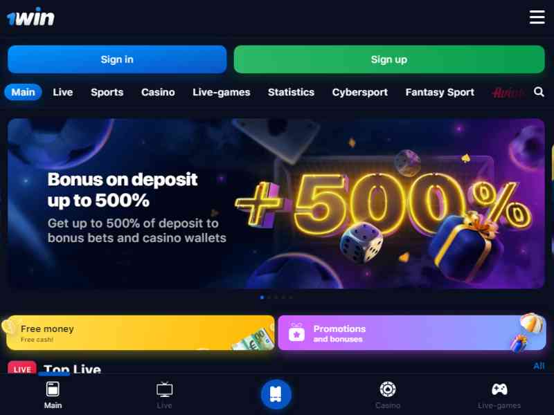 Official website of online casino 1win