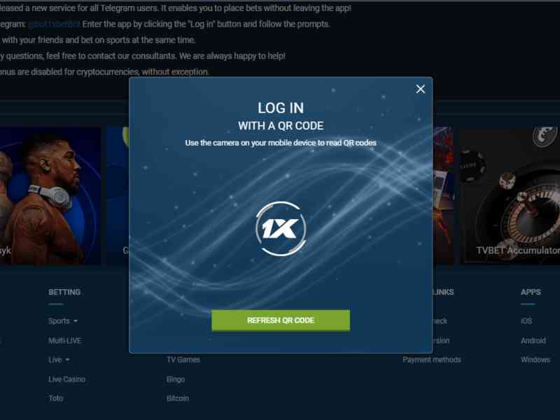 There are many ways to log in to the 1xbet website