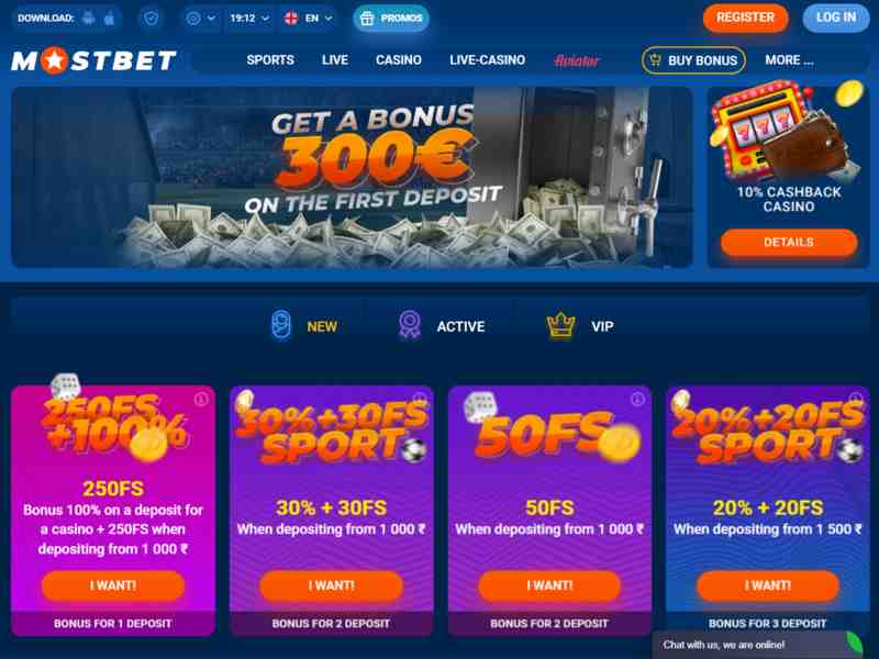 Mostbet online casino bonuses