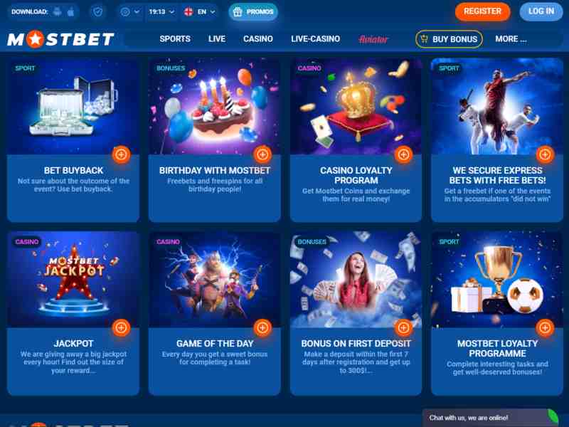 Bonuses for Mostbet players