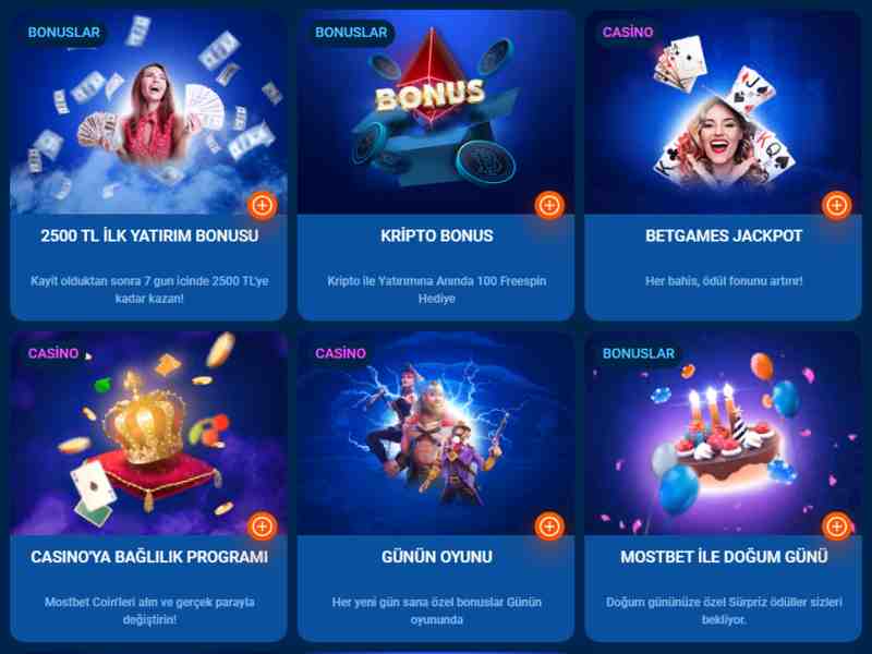 Mostbet online casino bonusları