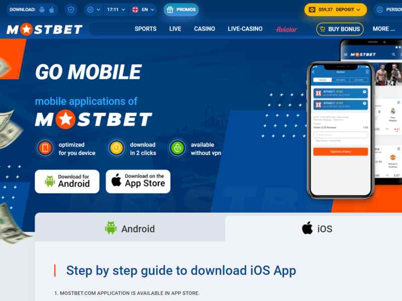 Download Mostbet casino mobile app
