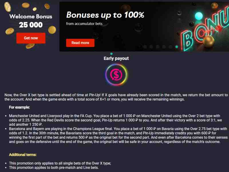 Bonuses at Pin-up online casino