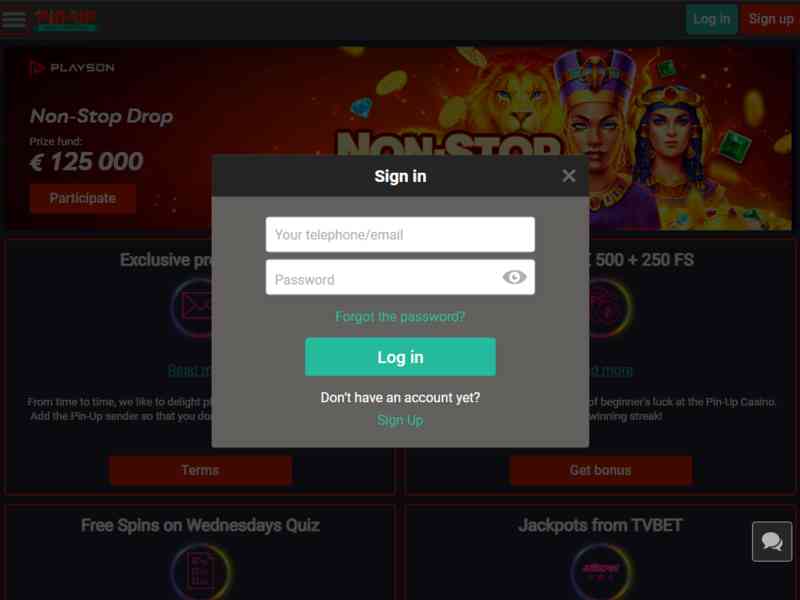 How to login the Pin-up casino website