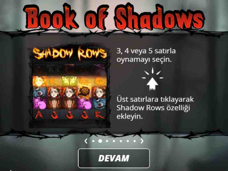 Book of Shadows oyunu - Online casinoda slotu