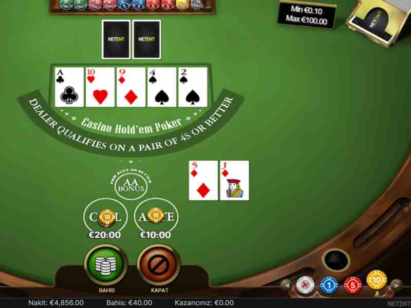 Casino Hold’em - çevrimiçi kumarhanede poker kart oyunu