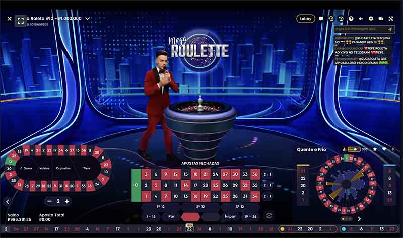 Versão demo do jogo ao vivo Mega Roulette