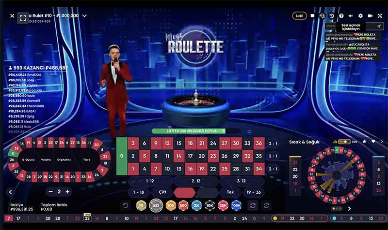 Mega Roulette oyunu - online casinolarda sanal rulet