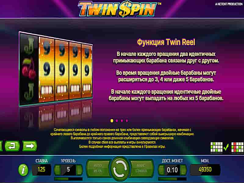 Особенности слота Twin Spin